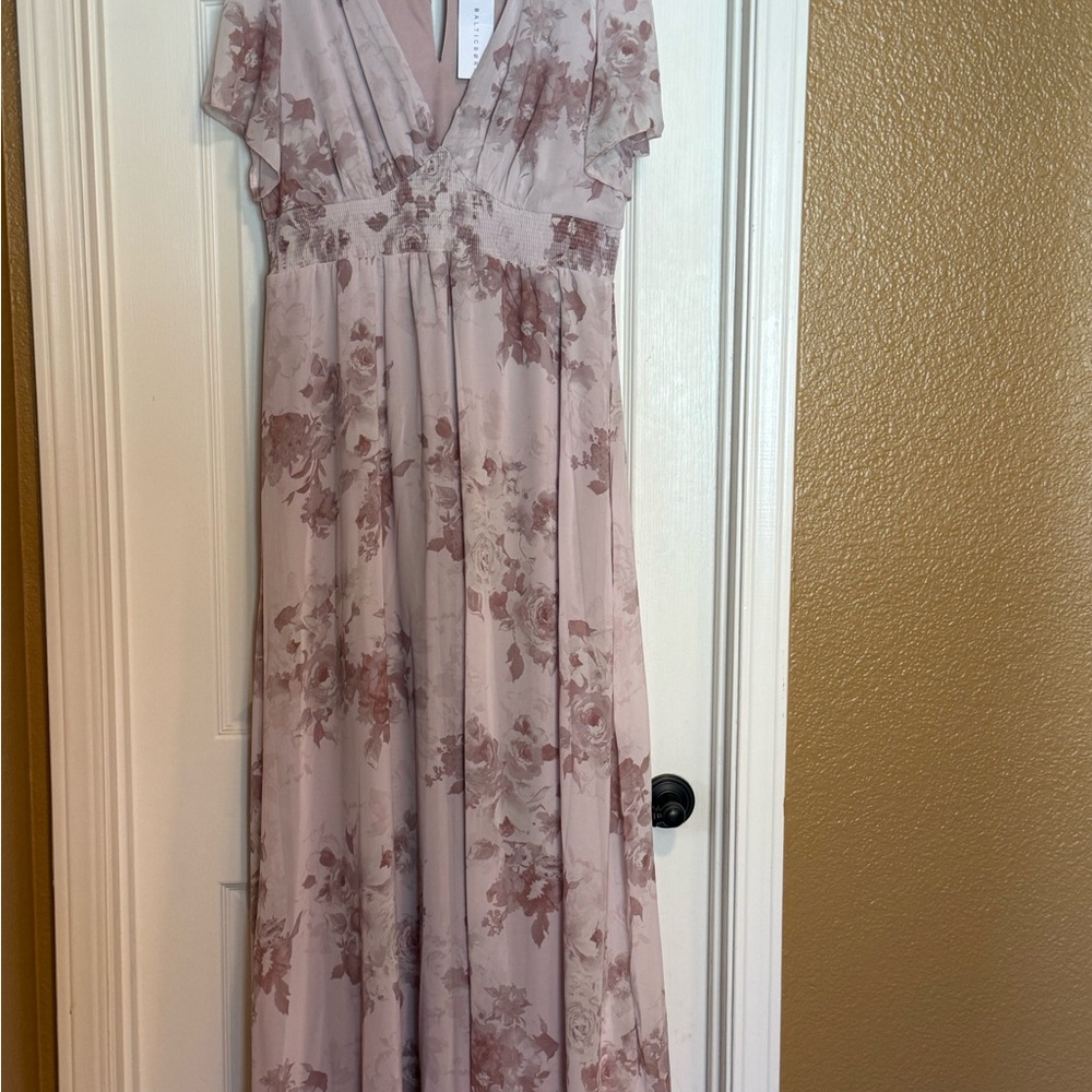 Baltic Born Blush Pink Floral Maxi Dress with V-Neck